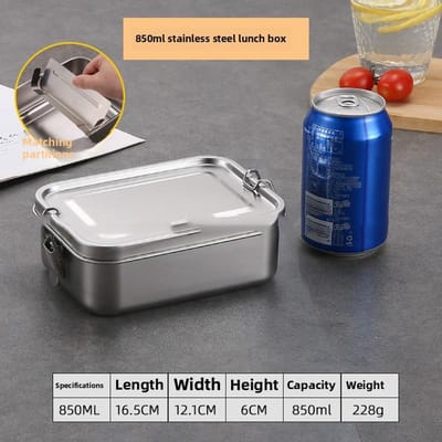 Roestvrijstalen Bento Box Metalen Lunchbox Voedselopbergcontainers met Vergrendelbare Clips Lunch Snackdozen voor Werk, School white