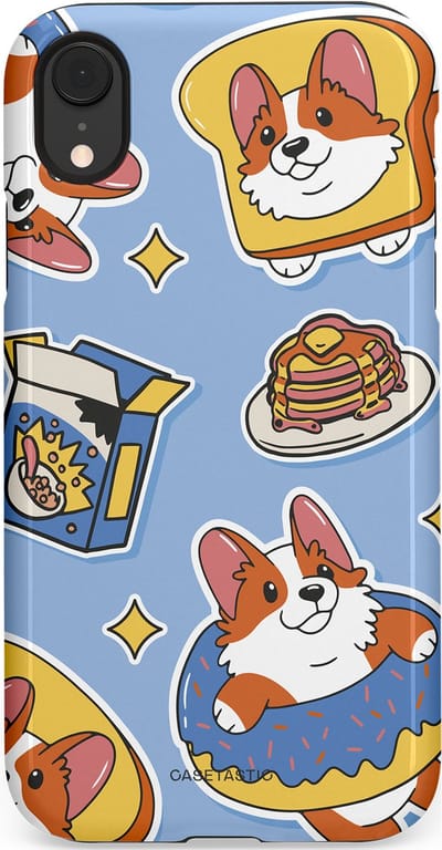 Casetastic Hoesje Geschikt voor Apple iPhone Xr - Stijlvolle Beschermende Duo-layer Case - Hondenfeest Ontbijt