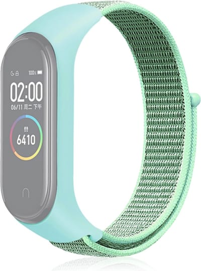 Nylon bandje - geschikt voor Xiaomi Mi Band 3 / Mi Band 4 - mintgroen