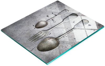 Decoratieve glazen snij- en serveerplank voor in de keuken, 60x52 cm