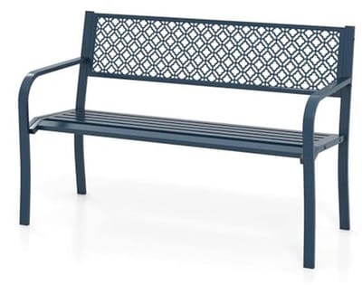 Tuinbank van ijzer 2-3-zits met ergonomische rugleuning en armleuningen - Klassiek design voor terras en tuin