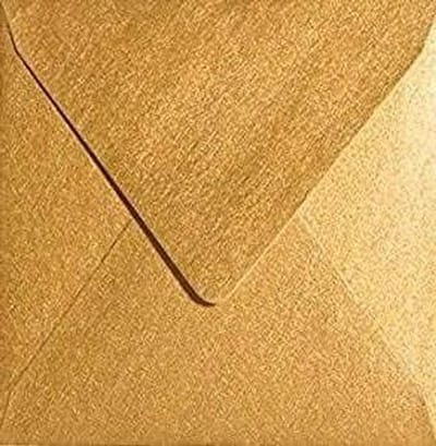 Vierkante Enveloppen - Gouden Metallic - Kaarten Versturen - Duitse Productie - 100 Stuks - Goud