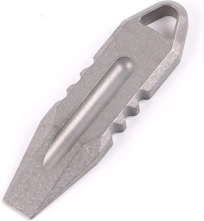 Mini Pry Bar - Sleutelhanger Gereedschap - Dagelijks Gebruik - Lichtgewicht Titanium - 60 mm Lengte - Zilverkleurig