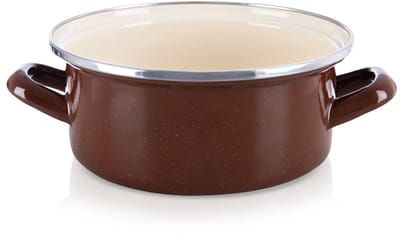 Kookpan Geëmailleerde BROWN 18,5 cm, 1,6 l - Kookpot - Soeppan