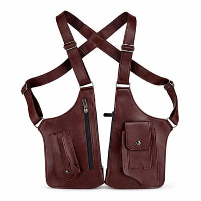 Kahil Schoudertas Heren Crossbody Anti-diefstal - Verborgen Rits - Verstelbare Band - DonkerBruin
