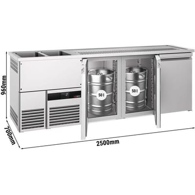 GGM Gastro Biertheke PREMIUM - 2500x700mm - 3 Türen