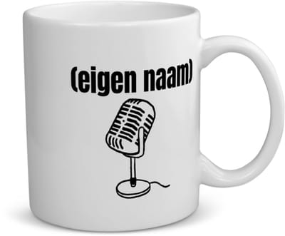 Akyol - microfoon met eigen naam koffiemok - theemok - Microfoon - muziek liefhebbers - iemand die houdt van muziek - verjaardag - cadeau - kado - 350 ML inhoud