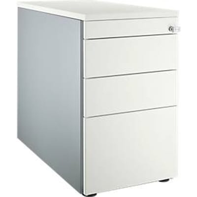 Schäfer Shop Genius zuil 1336, met greepgleuf, B 435 x H 717 mm, wit/aluminium/wit