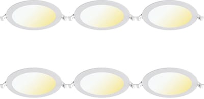 LED Downlight Inbouwspot 6 Stuks - Brinton Thin - 12W 1120lm 120° Bundelhoek - Aanpasbare Lichtkleur 3000K-4000K-6500K - IP40 - Rond - Wit - Ø170mm Buitenmaat - Ø150mm Zaagmaat
