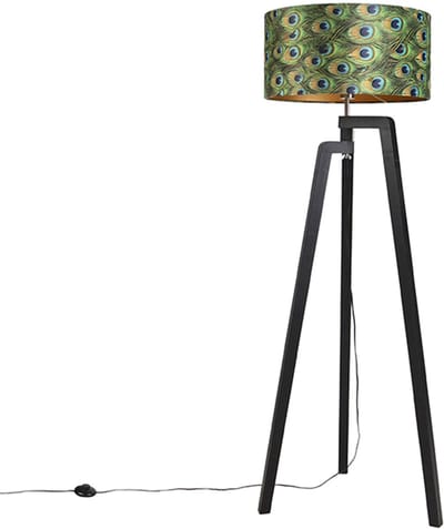 QAZQA puros - Klassieke Vloerlamp | Staande Lamp met kap - 1 lichts - H 1510 mm - Multicolor - Woonkamer | Slaapkamer