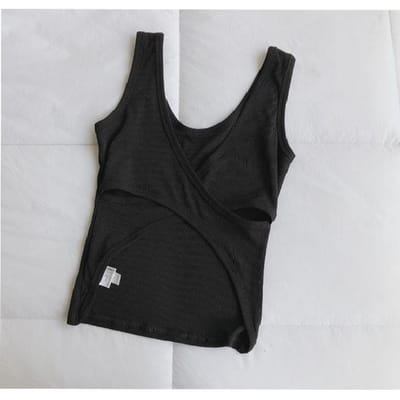 Damestops Groot formaat onderhemd met stretchdraad Slanke rugloze onderkleding Tops 3XL zwart