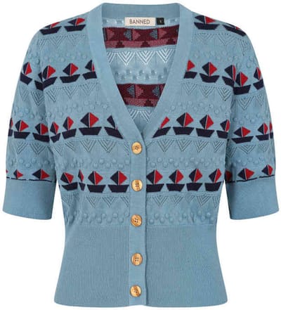 Banned - Kitty Sail Cardigan - S - Blauw