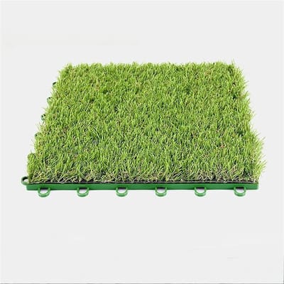 Kunstgras Tegel - Gazon Tegel - Balkon Terras - In elkaar grijpend - 40 mm Hoogte - Groen