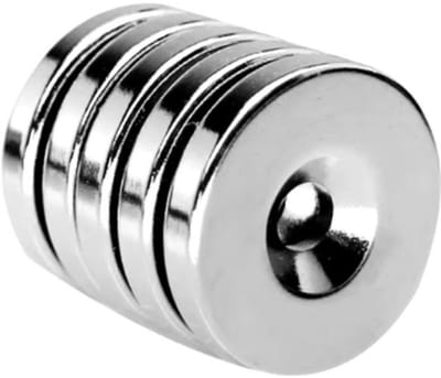 TLVX 5 stuks Ultra Sterke Magneten Rond 15x3mm met Schroefgat / Zinaps / Neodymium Magneet / Krachtige Ringmagneten / Magneet deur / Kastdeuren / Magnetische Sluitingsdeur / Lade Sluiting / Deursluiting / Vastzetten met schroef