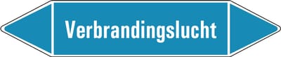 Verbrandingslucht leidingmarkering op vel 126 x 26 mm - 5 per vel