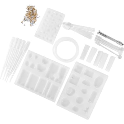 Moules de Coulée de Bracelets en Silicone DIY Artisanat Bijoux Pendentif Moule de Fabrication Ensemble Accessoire white