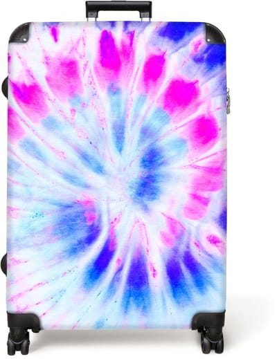NoBoringSuitcases.com® - Koffer groot - Reiskoffer lichtgewicht - Tie dye - Hippie - Zomer - Meisjes - Kind - Rolkoffer met 4 wielen - Grote trolley XL - 98 liter bagage