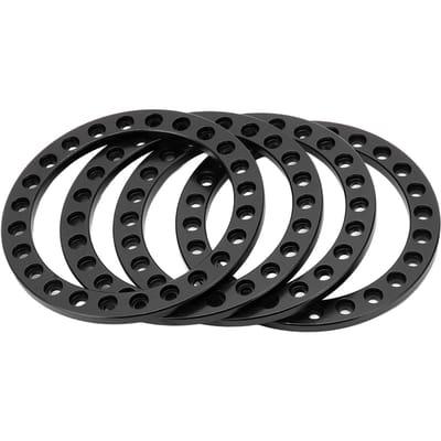 4 pièces Bague de beadlock extérieure de roue Anneau extérieur de roue en alliage d'aluminium Jante pour moyeu de roue VP 1,9 pouce Black