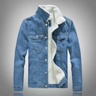 Heren Winter Lamsvel Denim Jas Plus Velours Gewatteerde Jas Koreaanse Stijl Slim Fashion Jeugd Top M gray