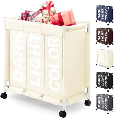 CLVP® Wassorteerder 3 Vaken - Wasmand - Wassorteerder - Beige