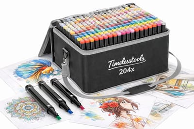 Twinmarkers 204 Stuks - Stift - Professionele Alcohol Stiften Set - Dubbelzijdige Markers voor Tekenen & Manga - Kleuren voor kinderen en volwassenen - Markeerstiften - Tekenset