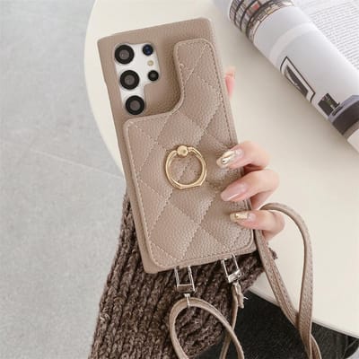 Crossbody Telefoonhoes voor Samsung Galaxy S23 FE S24 Ultra S22 S21 Plus M54 A55 A15 A25 A35 A14 A24 A34 Portemonnee Kaarthouder Ring Galaxy S23