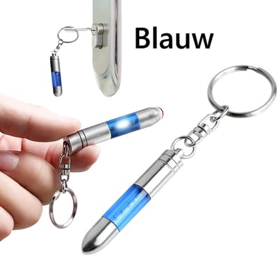 Antistatische Sleutelhanger I Anti Schock I Anti Elektrische Schokken I Kogel Model I Ontlading Statische Elektriciteit I RVS I Blauw