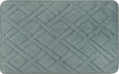 QUVIO Badmat met ruit patroon - Badkamermat - Badmat - Antislip mat - Badmatjes - Badmatten - Douchemat - Wc Mat - Badkleed - Rechthoekig - 50 x 80 x (lxb) - Microvezel - Grijs