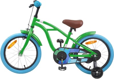 Kinderfiets 16 Inch - Jongensfiets Peutersfiets - Buiten Spelen - Klassiek Design - 16 inch - Groen