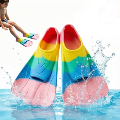 SnelShoppen - Zwemvinnen voor Kinderen 27-29 - Korte Silicone Trainingsvinnen - Hypoallergene Vrije Lastraining en Snorkelen - Comfortabele, Duurzame