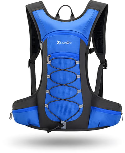 CarryQuest® - 10L Lichtgewicht Klimrugzak - Waterafstotende Oxford/Polyester Wandelrugzak met Rugventilatie, Heupzakken & Front-/Toploader - 18x23x43 cm - Blauw
