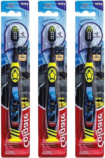 Colgate Batman tandenborstel voor kinderen met zuignap kinderen 5+ jaar oud, extra zacht, 6 stuks