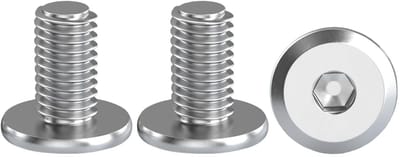 RVS M6 x 12mm Platte Kop Hex Schroeven Volledige Draad - Set van 20 voor Bevestiging en Montage