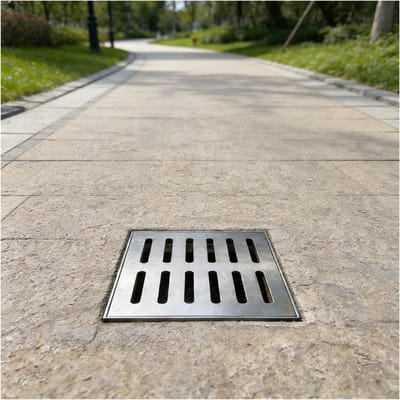 Rioolrooster Vierkant - Afvoerdeksel RVS - Wateroverlast Voorkomen - Hoge Draagkracht - 25 x 25 cm - Zilver