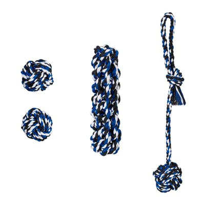 Doodadeals® - Speeltouw Hond 4-delige Set – Sterk Hondenspeelgoed voor Trekken, Kauwen en Apporteren