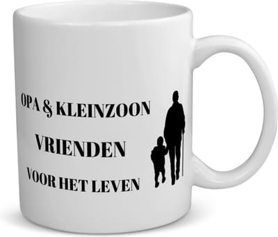 Akyol - opa en kleinzoon vrienden voor het leven koffiemok - theemok - Vriend - opa/kleinzoon - opa cadeautjes - cadeau - kado - geschenk - kleinzoon verjaardag - kleinzoon artikelen - 350 ML inhoud
