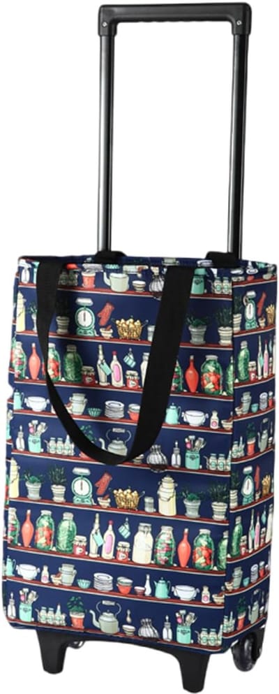 Boodschappentrolley Tas - Winkelwagen Tas - Boodschappen Doen - Thermisch Geïsoleerd - 47x27x15 cm - Fles Stijl