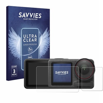 Savvies - Screenprotector voor DJI Osmo Action 5 Pro (case-friendly) - Folie Beschermfolie transparant 6 Stuks