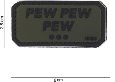 Embleem 3D PVC Pew Pew groen