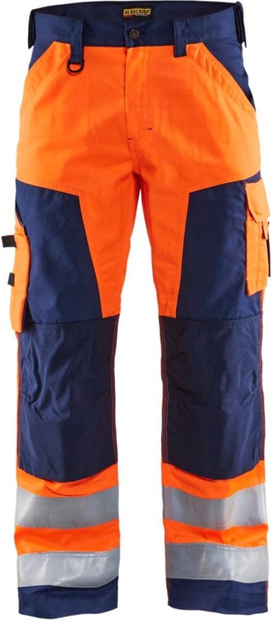 Blaklader Werkbroek High Vis zonder spijkerzakken 1566-1811 - High Vis Oranje/Marineblauw - C44