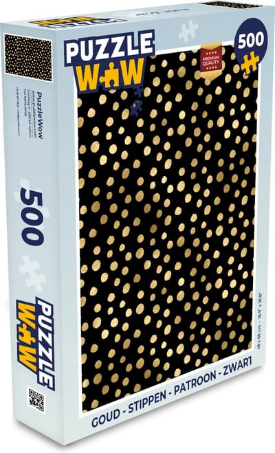 Puzzel Goud - Stippen - Patroon - Zwart - Legpuzzel - Puzzel 500 stukjes