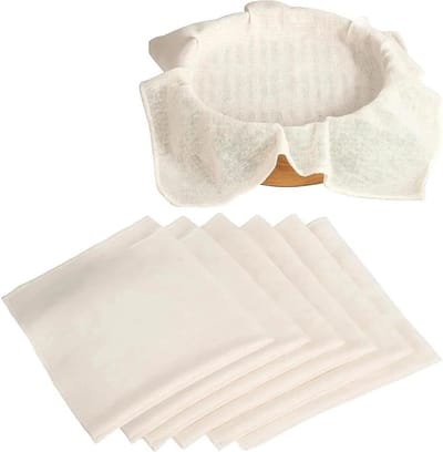Set van 6 Herbruikbare Doeken van Kaasdoek 60 x 60 cm voor Filteren van Bouillon, Sap en Brooddeeg