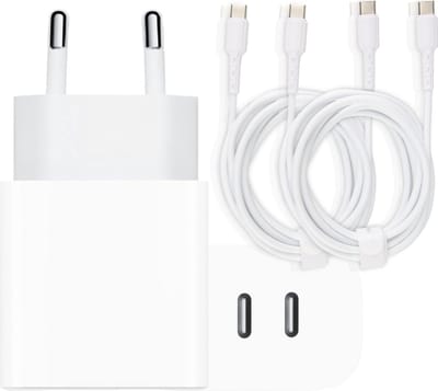 Oplader voor Galaxy Tab S10, S10+, S10 Ultra, Tab S9, S9+, S9 Ultra, Tab S9 FE, S9 FE - Super Fast Charger - Usb C Power Adapter 35w 2 Poorten GaN - Usb C Kabels 2 Meter