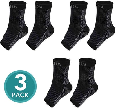 De Millennials - Compressiesokken voor heren en dames - 3 paar - Zwart - Maat S/M - Maat 34-40 - Plantaire fasciitis sokken -enkelbandage - voetbandage - compressiekousen - Compressie sokken - sport - fitness - hardlopen - doorbloeding -