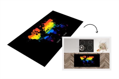 Keukenloper - Loper keuken - Kaart - Pride vlag - Quote - Love - 120x60 cm - Keukenloper vinyl
