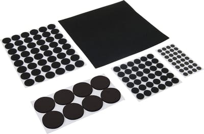 Fixman Complete set zelfklevende viltglijders - zwart - 125-delig - diverse maten