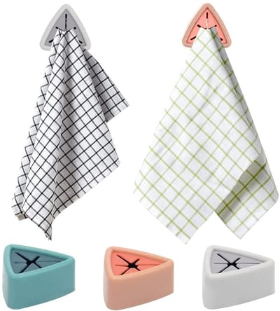 Dailygoods- Handdoekhouder zonder boren - Zelfklevend - Theedoekhouder - Keukenaccessoires - Woningaccessoires - Duurzaam ABS-kunststof