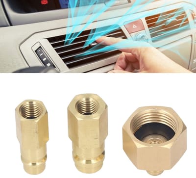 Dailygoods - Air Conditioner Adapter Set - Retrofit Adapter - Hoogwaardige Kwaliteit - 1/4 inch - Geschikt voor R134A - 3 Stuks - Ideaal voor Auto Air...