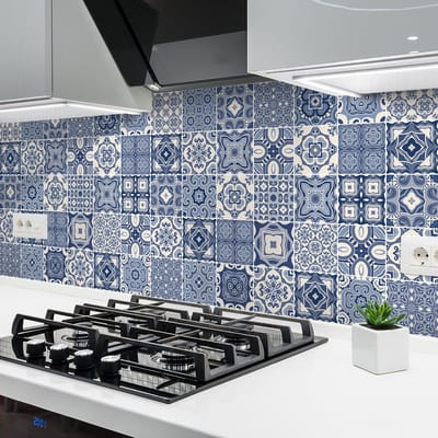 Zelfklevende tegelmuurstickers voor keuken en badkamer - 24 Isabella Azulejo tegelstickers - 24 stickers 10x10cm