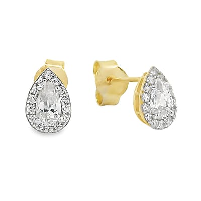 Juwelier Zwartevalk 14 karaat gouden druppelvorm oorbellen - 12.380-W